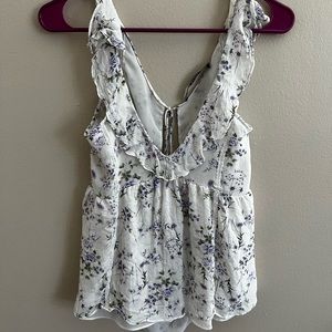 Zara floral tie tank top